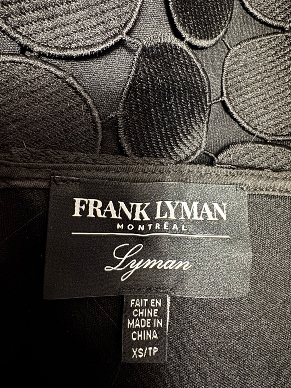 FRANK LYMAN Black Circle Design Black Dress - Picture 3 of 10